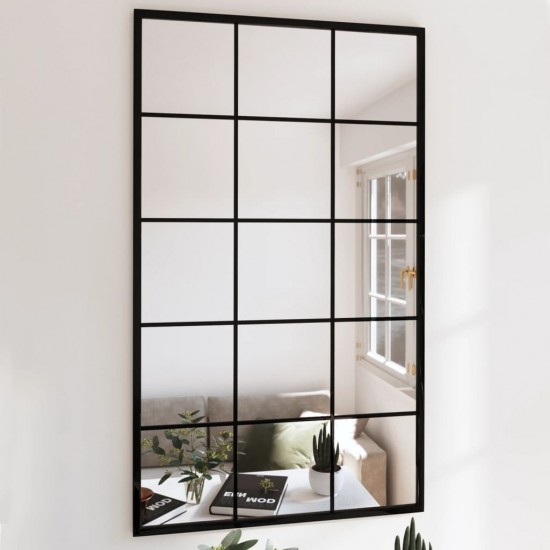 Sieninis veidrodis, juodos spalvos, 100x60cm, metalas