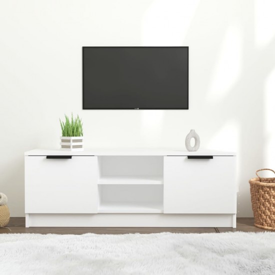 Televizoriaus spintelė, balta, 102x35x36,5cm, apdirbta mediena