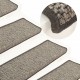 Lipnūs laiptų kilimėliai, 15vnt., pilki ir smėlio, 65x21x4cm