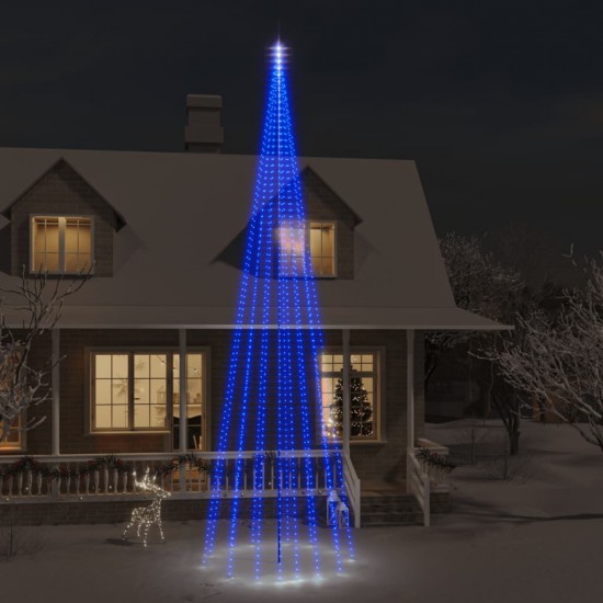 Kalėdų eglutė ant vėliavos stiebo, 800cm, 1134 mėlynos LED