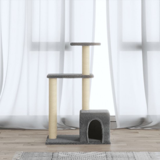 Draskyklė katėms su stovais iš sizalio, šviesiai pilka, 71cm