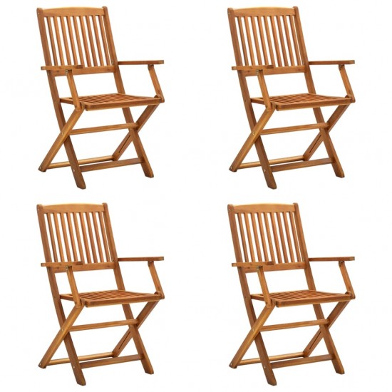 Sulankstomos lauko kėdės, 4 vnt., akacijos medienos masyvas
