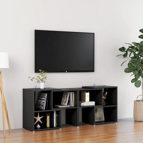 Televizoriaus spintelė, juodos spalvos, 104x30x52cm, MDP
