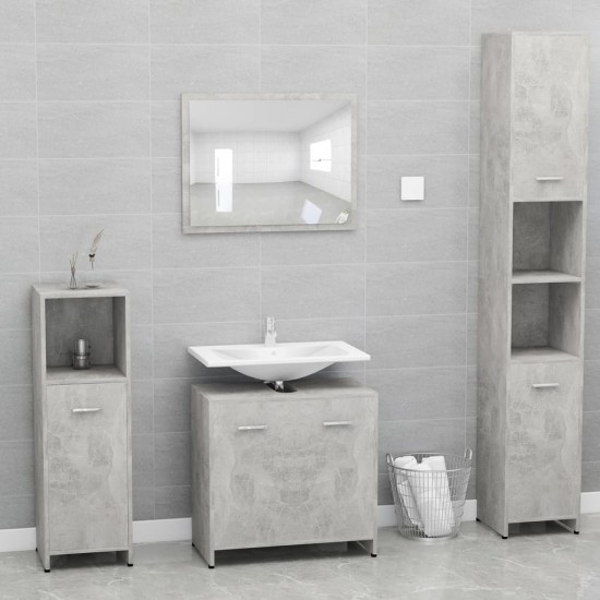 Vonios baldų komplektas, betono pilkas, apdirbta mediena