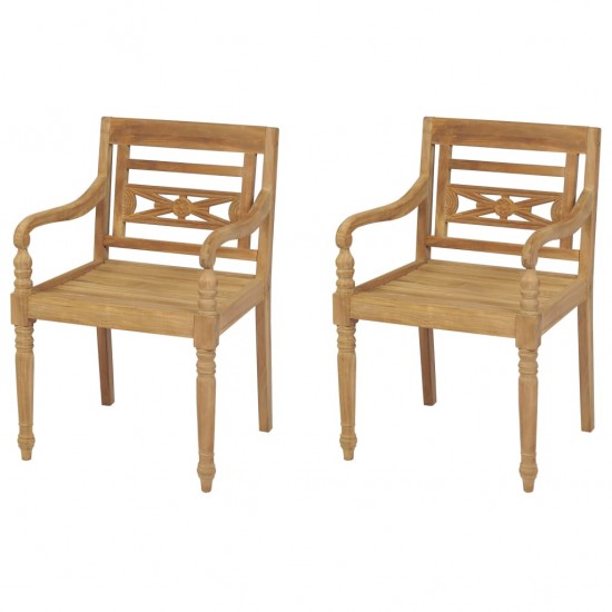 Batavia kėdės, 2 vnt., tikmedžio mediena