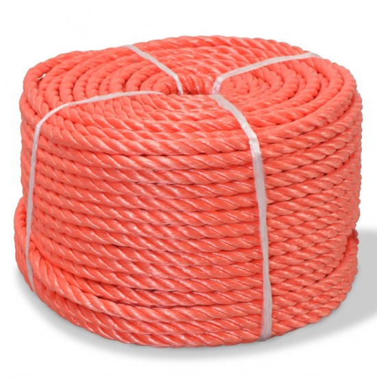 Susukta virvė, polipropilenas, 6mm, 200m, oranžinė