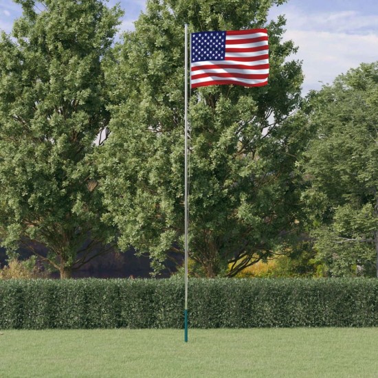 JAV vėliava su stiebu, aliuminis, 6,23m