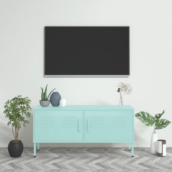 Televizoriaus spintelė, mėtinės spalvos, 105x35x50cm, plienas