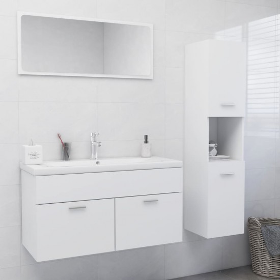 Vonios kambario baldų komplektas, baltos spalvos, MDP