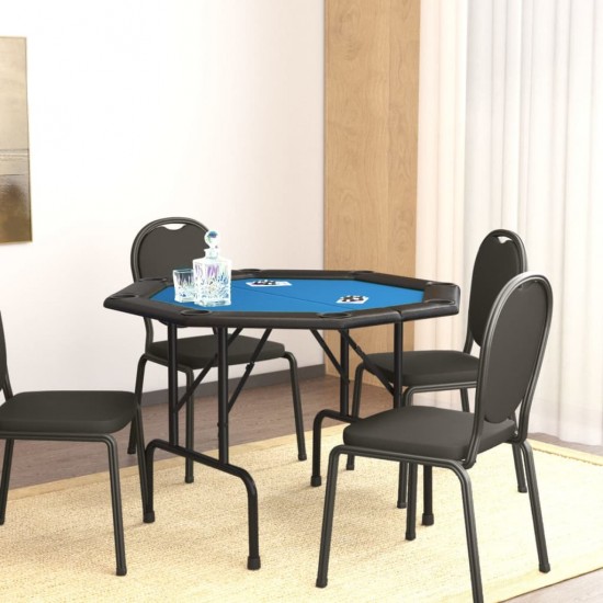 Sulankstomas pokerio stalas, mėlynas, 108x108x75cm, 8 žaidėjai