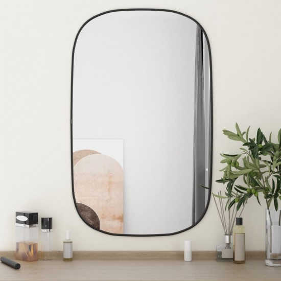 Sieninis veidrodis, juodos spalvos, 80x50cm