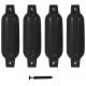 Valties bortų apsaugos, 4vnt., juodos spalvos, 41x11,5cm, PVC
