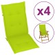 Sodo kėdės pagalvėlės, 4vnt., žalios, 120x50x3cm, audinys