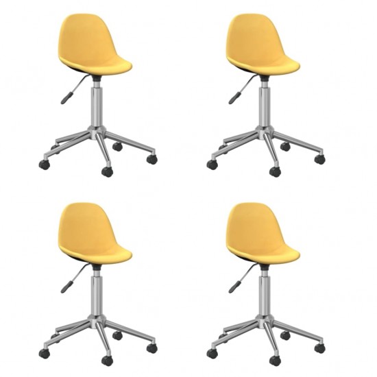 3086059  Swivel Dining Chairs 4 pcs Yellow Fabric (2x333472)