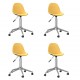 3086059  Swivel Dining Chairs 4 pcs Yellow Fabric (2x333472)