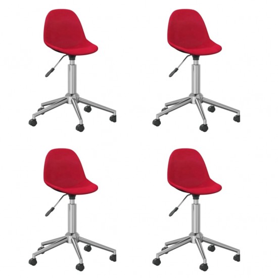3086060  Swivel Dining Chairs 4 pcs Wine Red Fabric (2x333473)