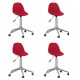 3086060  Swivel Dining Chairs 4 pcs Wine Red Fabric (2x333473)