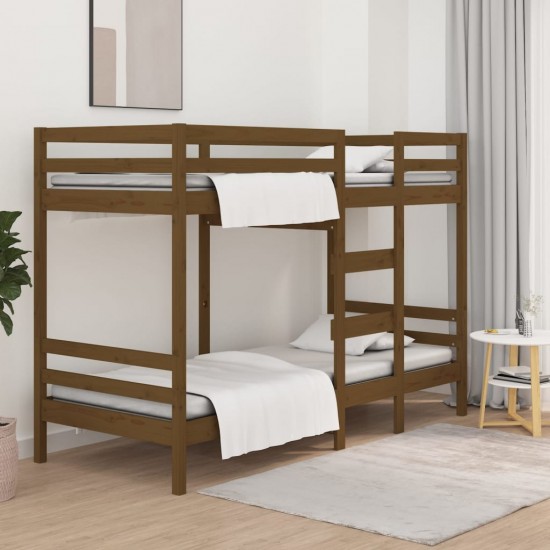 Dviaukštė lova, medaus ruda, 80x200cm, pušies medienos masyvas