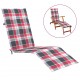 Terasos kėdės pagalvėlė, raudona, (75+105)x50x3cm, languota