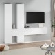 Sieninė televizoriaus spintelė, balta, apdirbta mediena