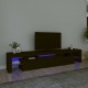 Televizoriaus spintelė su LED apšvietimu, juoda, 215x36,5x40cm
