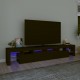 Televizoriaus spintelė su LED apšvietimu, juoda, 230x36,5x40cm