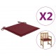Sodo kėdės pagalvėlės, 2vnt., vyno raudonos, 50x50x3cm, audinys