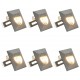 Sieniniai lauko LED šviestuvai, 6vnt., sidabriniai, 5W
