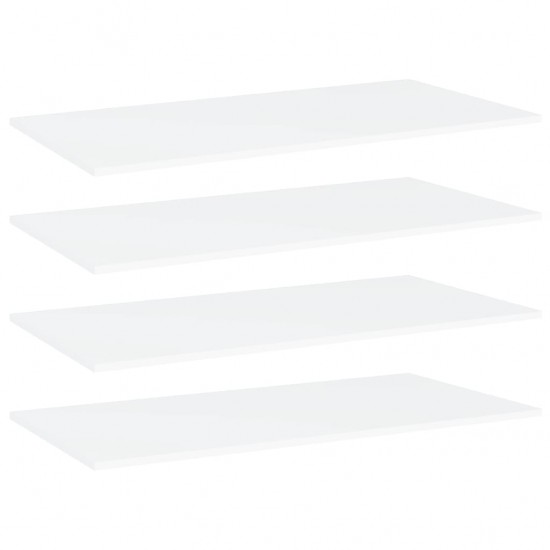 Knygų lentynos plokštės, 4vnt., baltos, 100x50x1,5cm, MDP