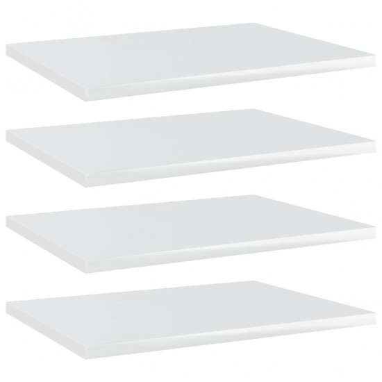 Knygų lentynos plokštės, 4vnt., baltos, 40x30x1,5cm, MDP