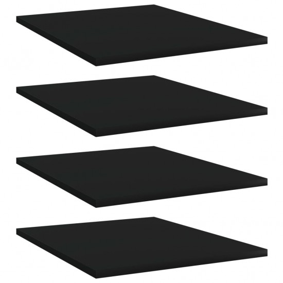 Knygų lentynos plokštės, 4vnt., juodos, 40x50x1,5cm, MDP