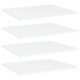 Knygų lentynos plokštės, 4vnt., baltos, 60x50x1,5cm, MDP