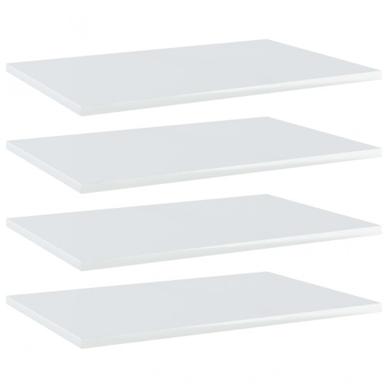 Knygų lentynos plokštės, 4vnt., baltos, 60x40x1,5cm, MDP