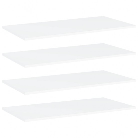 Knygų lentynos plokštės, 4vnt., baltos, 80x40x1,5cm, MDP
