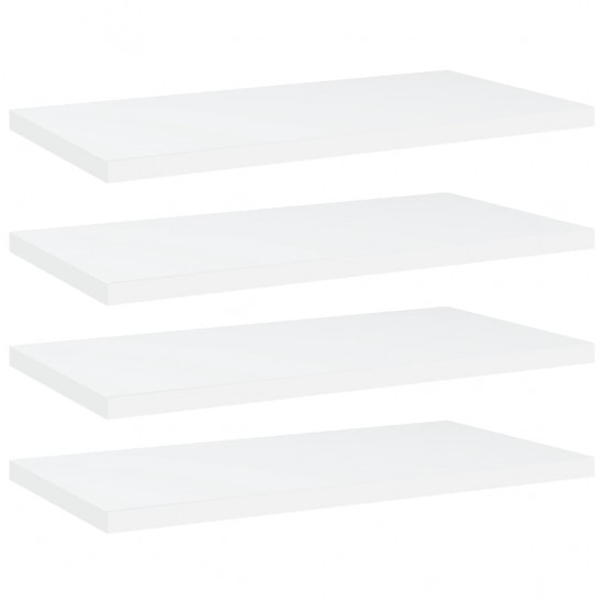 Knygų lentynos plokštės, 4vnt., baltos, 40x20x1,5cm, MDP