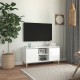 TV spintelė su medinėmis kojelėmis, balta, 103,5x35x50cm
