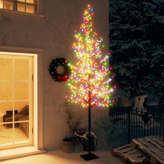 Kalėdinis medis, 300cm, 600 spalvotų LED, su vyšnių žiedais