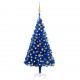 Dirbtinė Kalėdų eglutė su LED/žaisliukais, mėlyna, 120cm, PVC