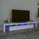 Televizoriaus spintelė su LED apšvietimu, balta, 230x36,5x40cm