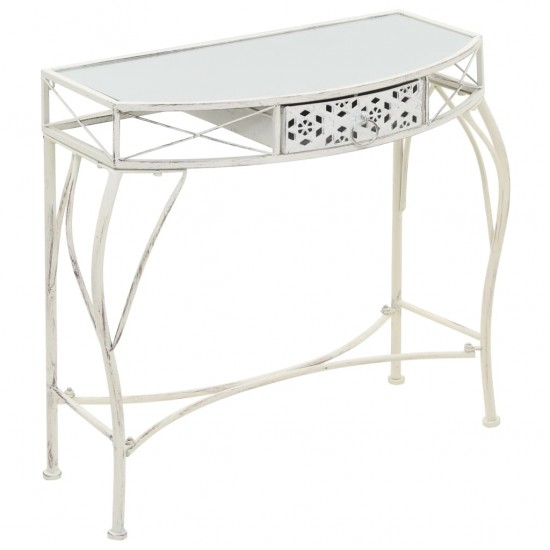 Šoninis staliukas, baltas, 82x39x76cm, metalas, prancūziškas