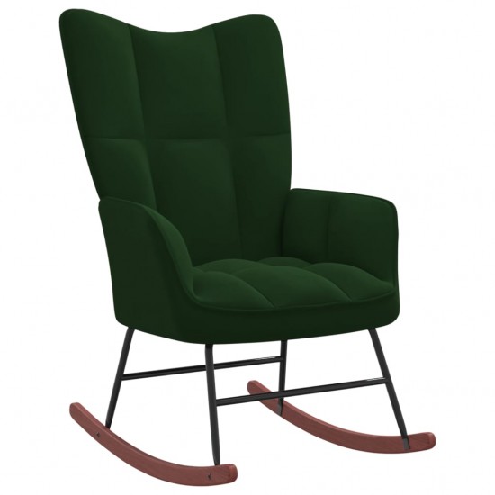 Supama kėdė, tamsiai žalios spalvos, aksomas