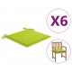 Sodo kėdės pagalvėlės, 6vnt., žalios, 50x50x3cm, audinys