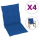 Sodo kėdės pagalvėlės, 4vnt., mėlynos, 100x50x3cm, audinys