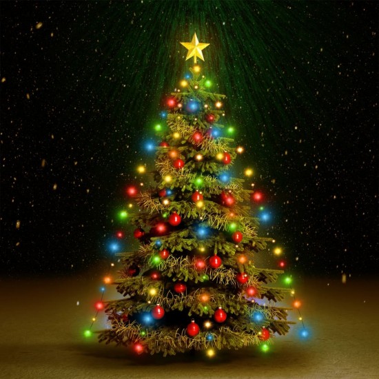 Kalėdų eglutės girlianda su 180 spalvotų LED lempučių, 180cm