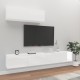 TV spintelių komplektas, 3 dalių, baltas, mediena, blizgus