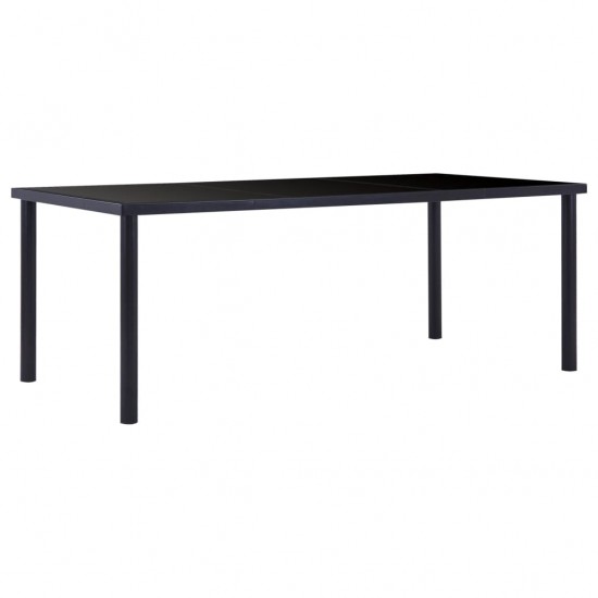 Valgomojo stalas, juodas, 200x100x75cm, grūdintas stiklas