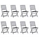 Sulankstomos lauko kėdės su pagalvėlėmis, 8vnt., akacija