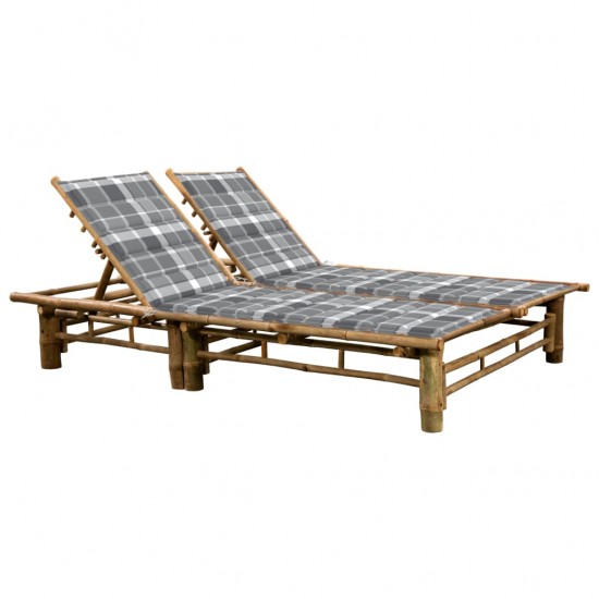 Dvivietis saulės gultas su čiužinukais, bambukas