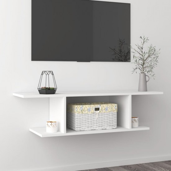 Sieninė televizoriaus spintelė, balta, 103x30x26,5cm
