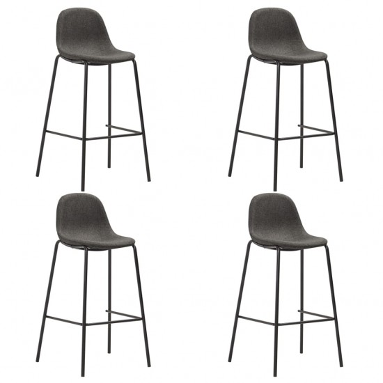 Baro kėdės, 4 vnt., tamsiai pilkos spalvos, audinys